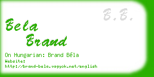 bela brand business card