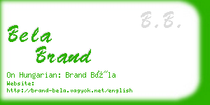 bela brand business card